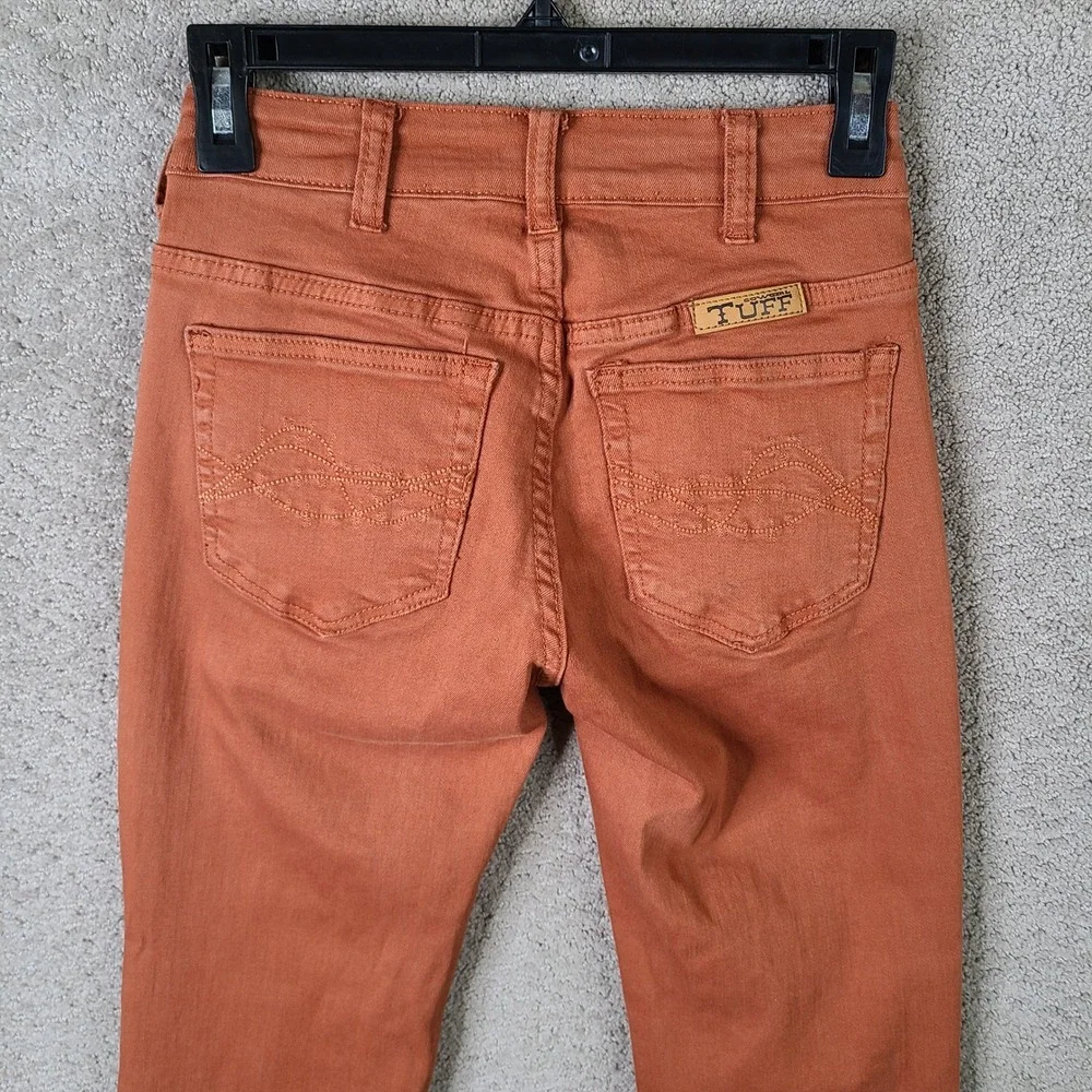 Cowgirl Tuff Jeans Womens 25 Orange Hippie Hippie Shake Flare Button Fly Raw Hem